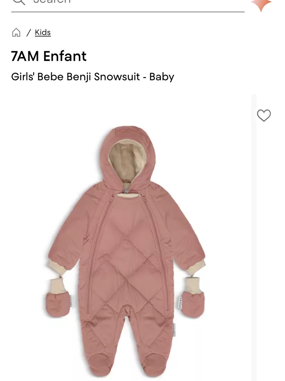 7AM Enfant Girls' Bebe Benji Snowsuit - Rose Pink Have Some Spots